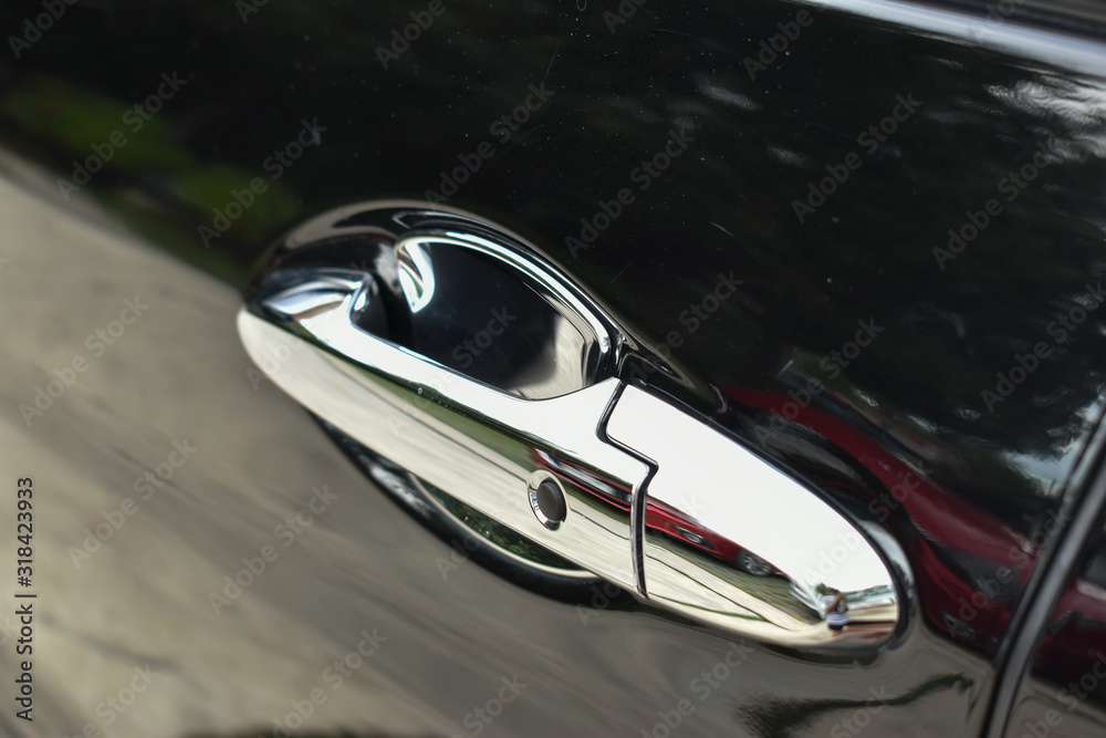 vehicle part of door handle on black modern car vehicle part of door handle on black modern car