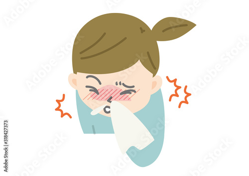 鼻水が出る女性