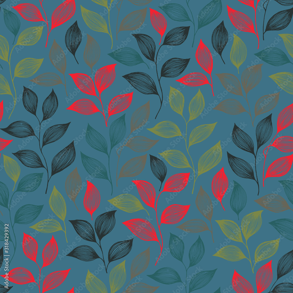 Wrapping tea leaves pattern seamless vector illustration. Wrapping tea leaves pattern seamless vector illustration.