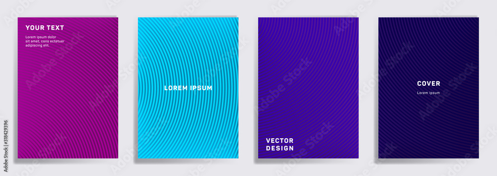 Fototapeta premium Radial semicircle geometric lines patterns.