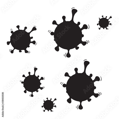 coronavirus disease illustration with hand drawn doodle cartoon style