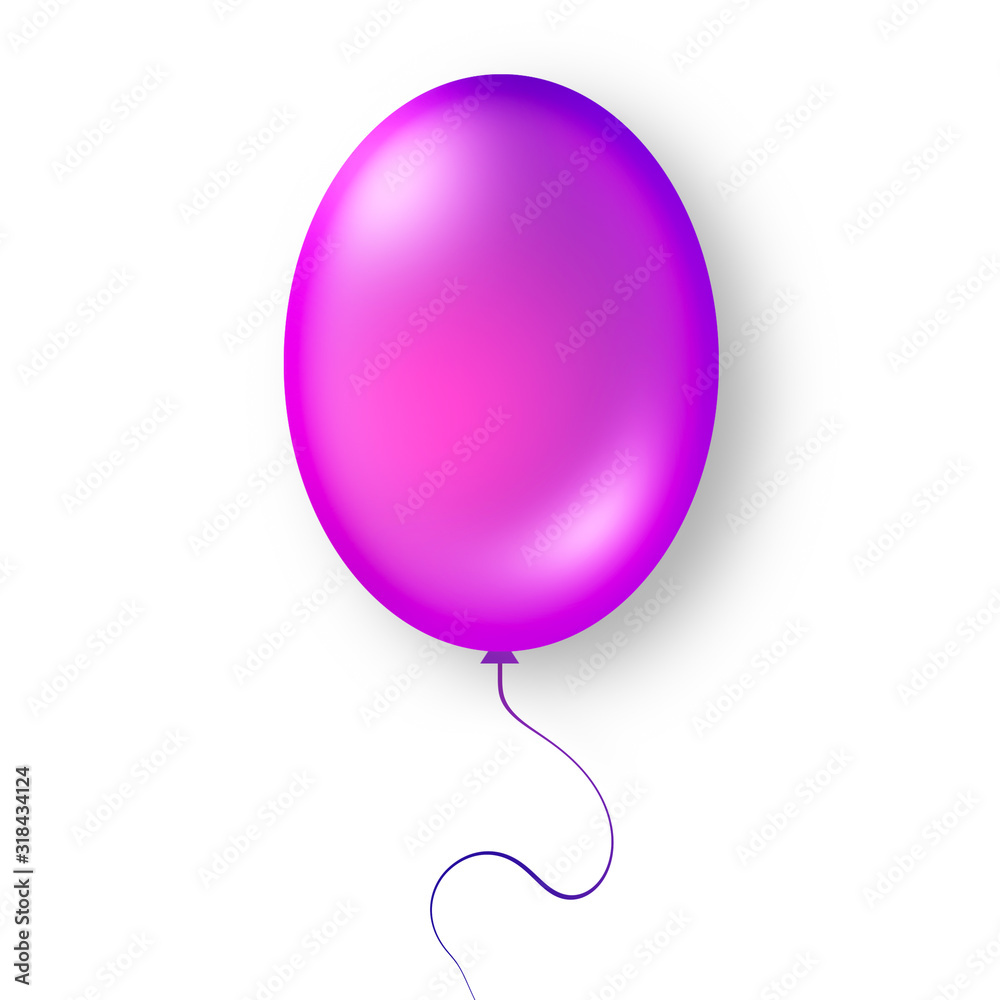 Purple birthday balloons. Baloon flying for party and celebrations. Isolated on white background. Stock illustration for you design cover, flyer or banner. Purple birthday balloons. Baloon flying for party and celebrations. Isolated on white background. Stock illustration for you design cover, flyer or banner.