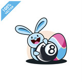 Billiard 8 ball with easter rabbit vector illustration