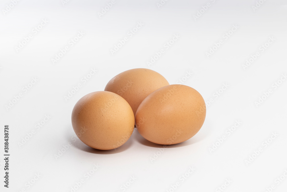 three eggs isolated on white background three eggs isolated on white background