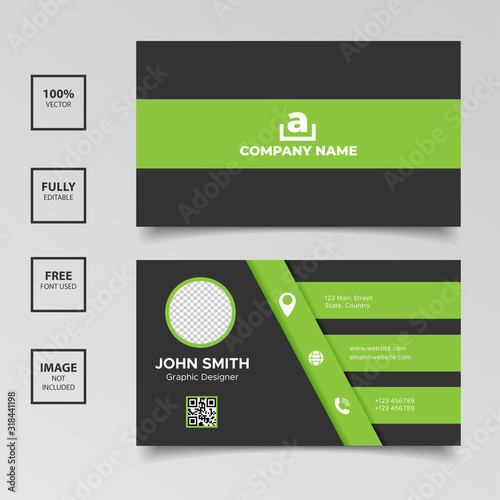 Green and black elegance business card templates
