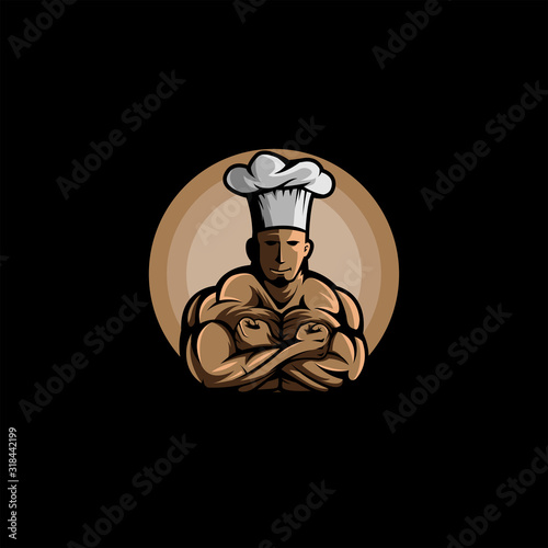 Masculine Chef Logo Vector Icon Illustration