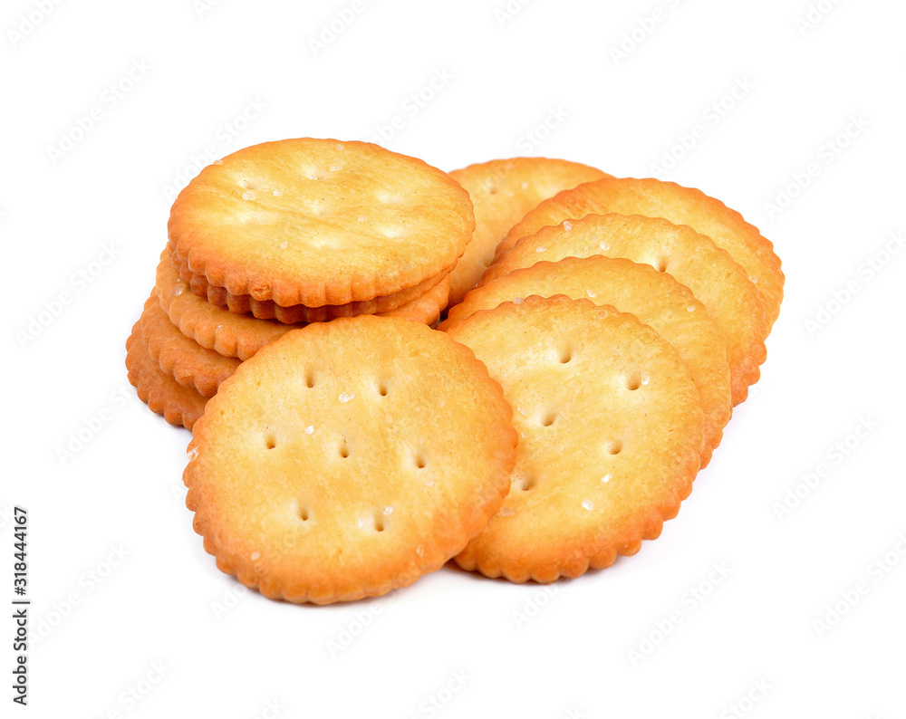 Crackers isolated on white background.
