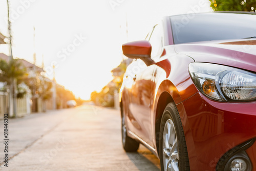 Car on street blurry background.For automotive automobile or transport transportation image. © OATZ TO GO FACTORY