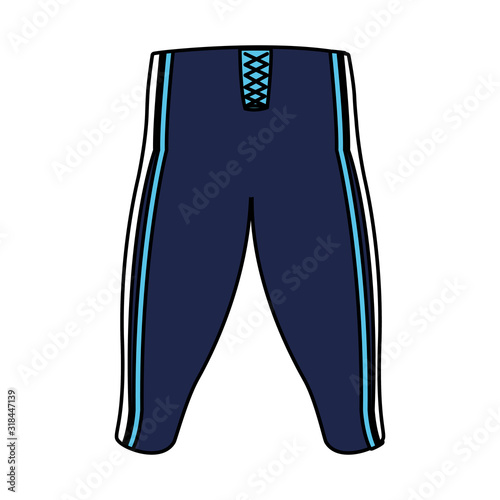 american football , player pants on white background