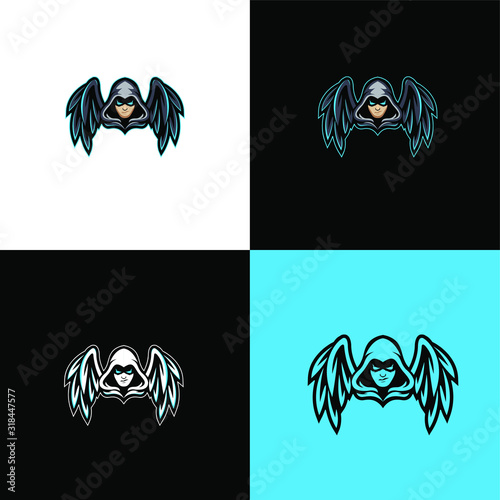 angel wing logo design sport