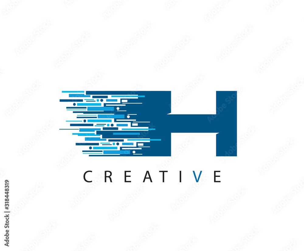 Letter H Digital Network , Technology and digital abstract line H network circuit vector logo.