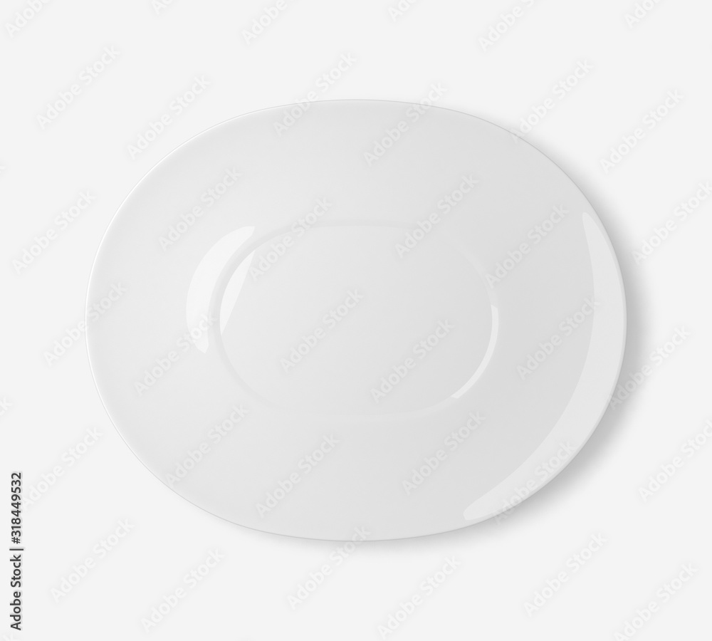 empty plate isolated on white background, 3D rendering empty plate isolated on white background, 3D rendering