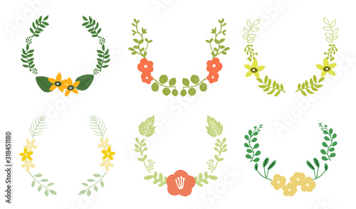 Greenery icons for spring
