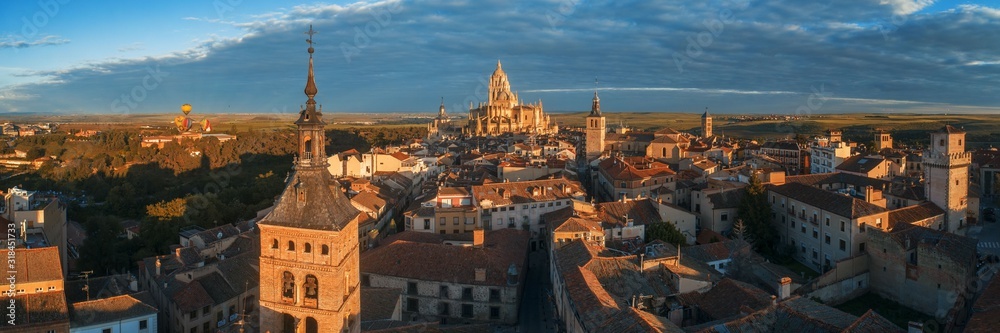 Segovia Cathedral aerial panorama view