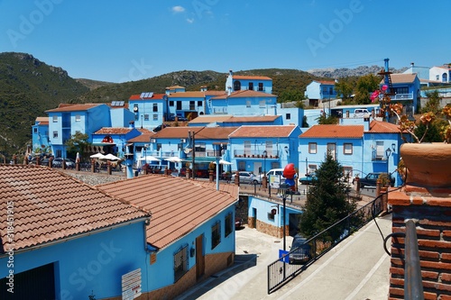 Canvastavla Blue village of Juzcar
