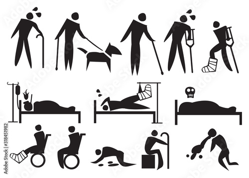 Icon Set for Sickness and Suffering