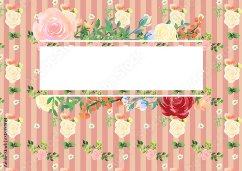 Hand-painted watercolor frame with elegant floral background