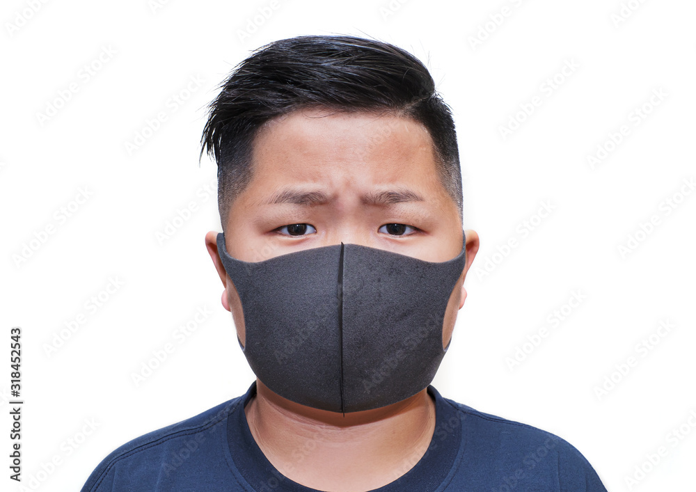 Asian young kid wearing a mask Asian young kid wearing a mask