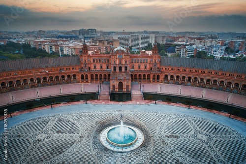 Seville Plaza de Espana aerial view