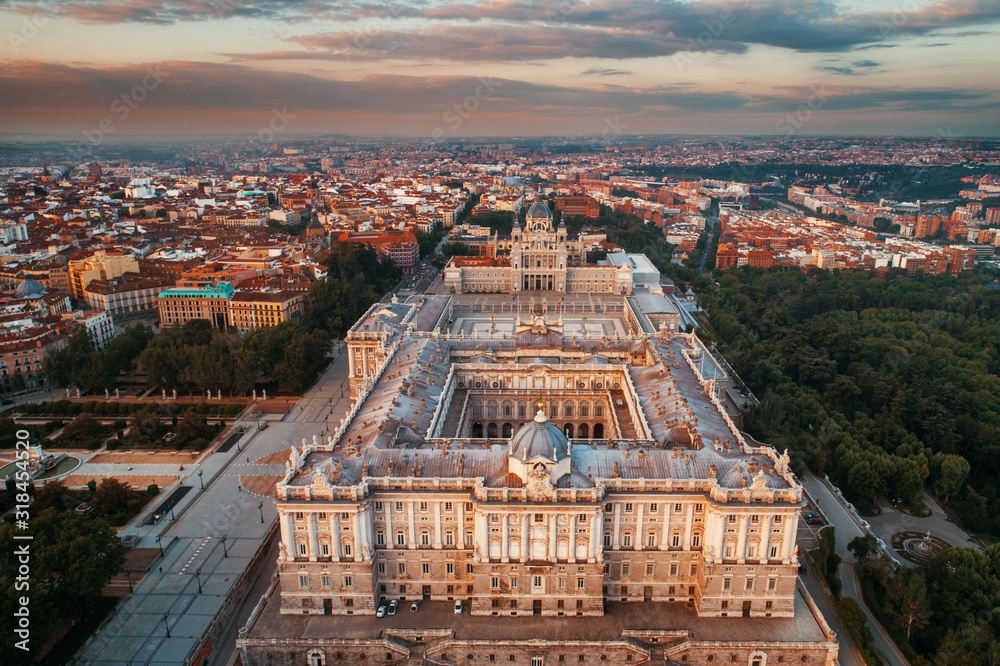 Madrid Royal Palace aerial view