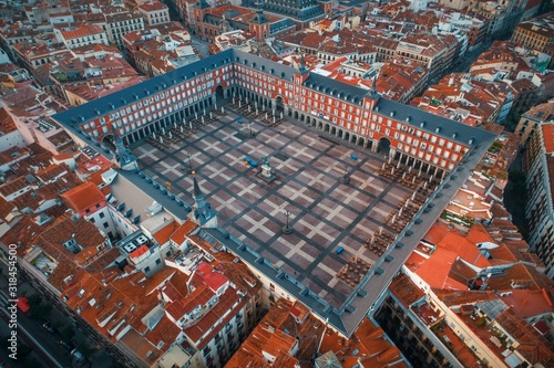 Madrid plaza Mayor aerial view