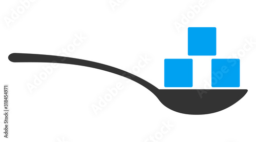 Sugar spoon vector icon. Flat Sugar spoon pictogram is isolated on a white background.