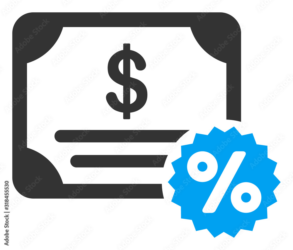Bond coupon vector icon. Flat Bond coupon pictogram is isolated on a white background. Bond coupon vector icon. Flat Bond coupon pictogram is isolated on a white background.