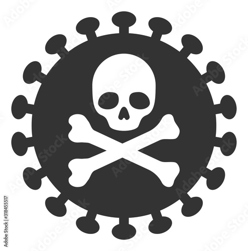 Death virus vector icon. Flat Death virus pictogram is isolated on a white background.