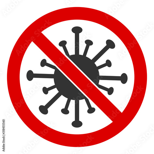 Stop coronavirus vector icon. Flat Stop coronavirus pictogram is isolated on a white background.