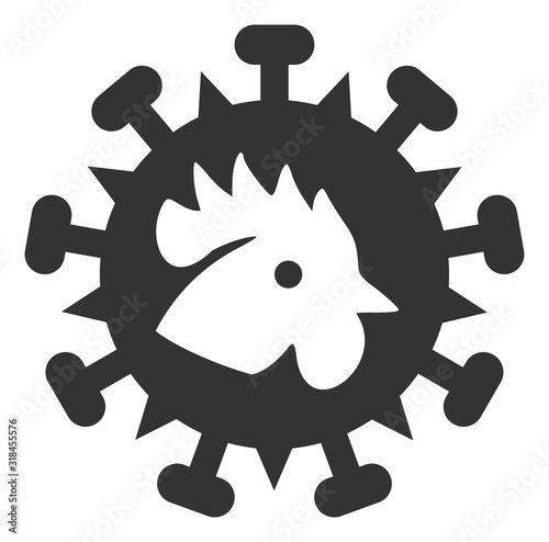 Bird flu virus vector icon. Flat Bird flu virus pictogram is isolated on a white background.
