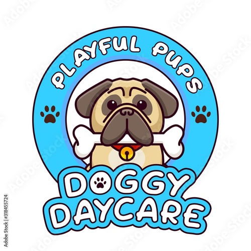 doggy daycare puppy logo cute clinic 