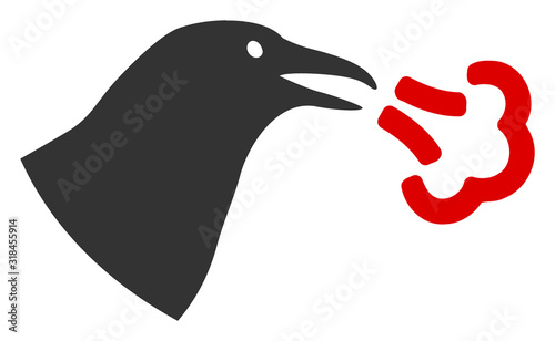 Bird influenza vector icon. Flat Bird influenza pictogram is isolated on a white background.