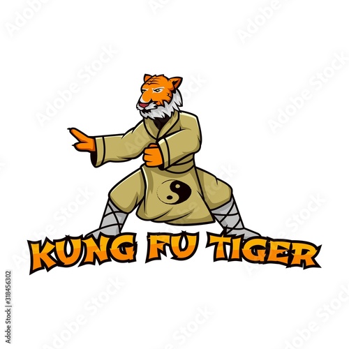 kungfu tiger logo fight sport