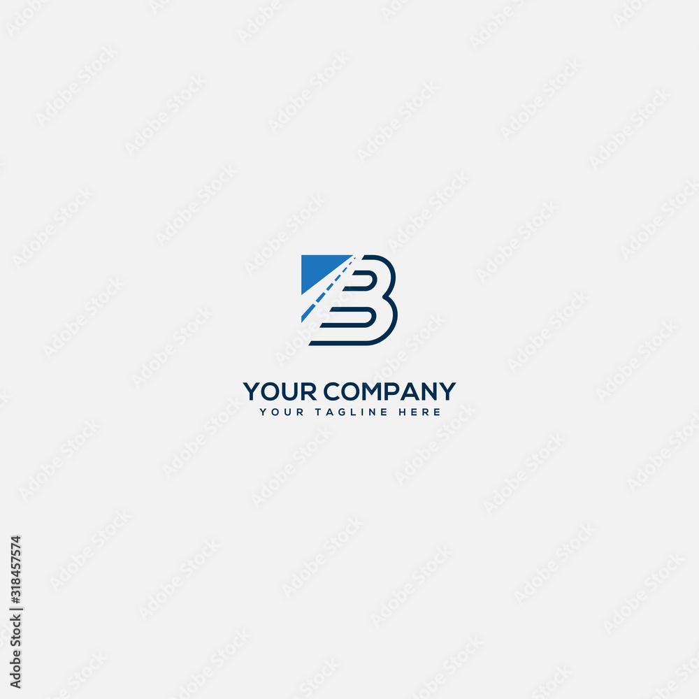 B and road logo, B the way logo design Stock Vector | Adobe Stock