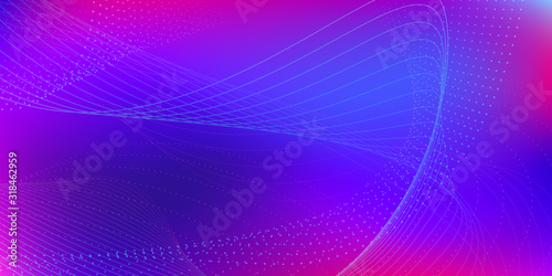 Abstract Blue, Purple Waves on the Colorful. Business Concept. Digital Pixel Noise Abstract Design. Low Poly Business Card Background.