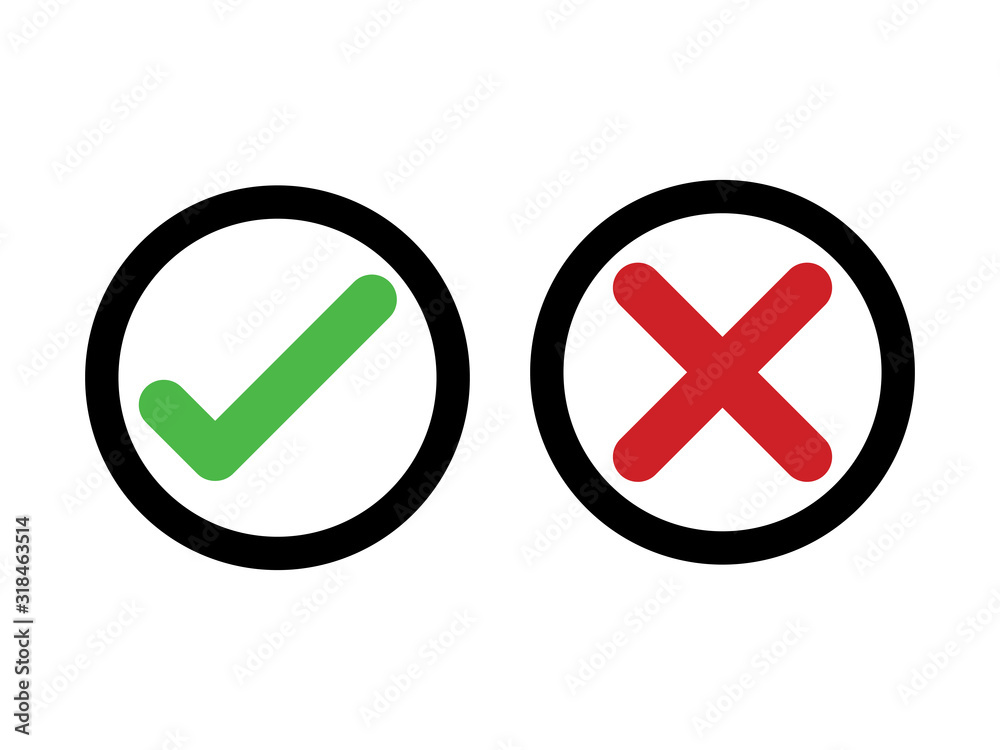 right and wrong answer sign