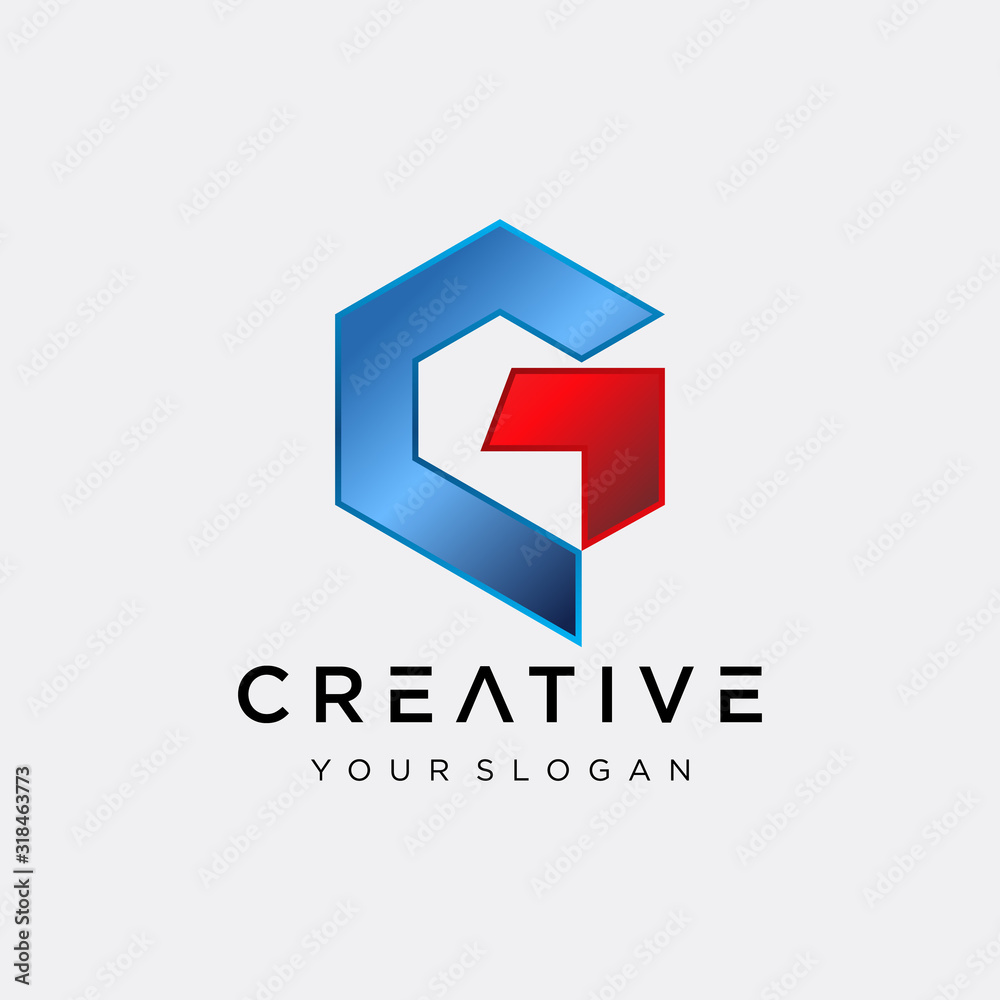 Letter CG Logo with arrow concept. Template Illustration Business Company Vector Logo Design. Creative minimalism logotype icon symbol. - VECTOR