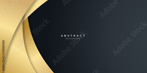 Black gold curve abstract background for presentation design.  