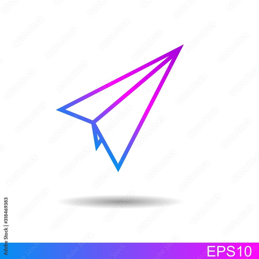 Fototapeta premium paper ship icon.Message icon sent On White Background.vector illustration