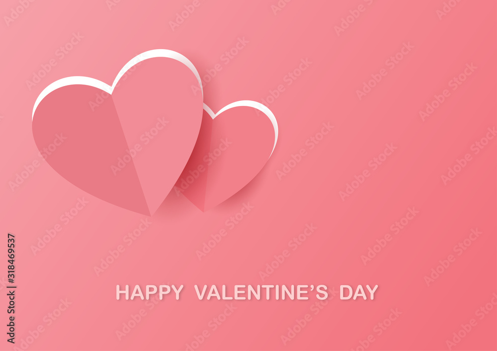valentine's day background heart shape paper cut