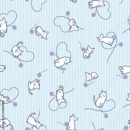 Cute and simple cat seamless pattern 