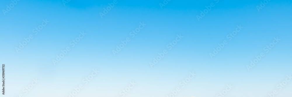 Clear cloudless bright blue sky in sunny day