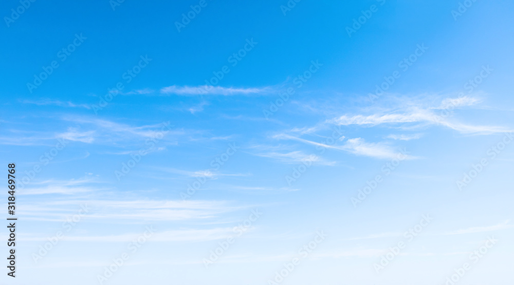 Bright Blue sky with white clouds over the horizon Bright Blue sky with white clouds over the horizon