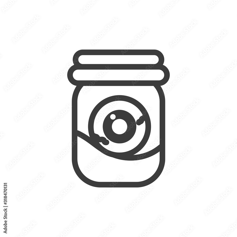 silhouette of container with eyes scary on white background silhouette of container with eyes scary on white background