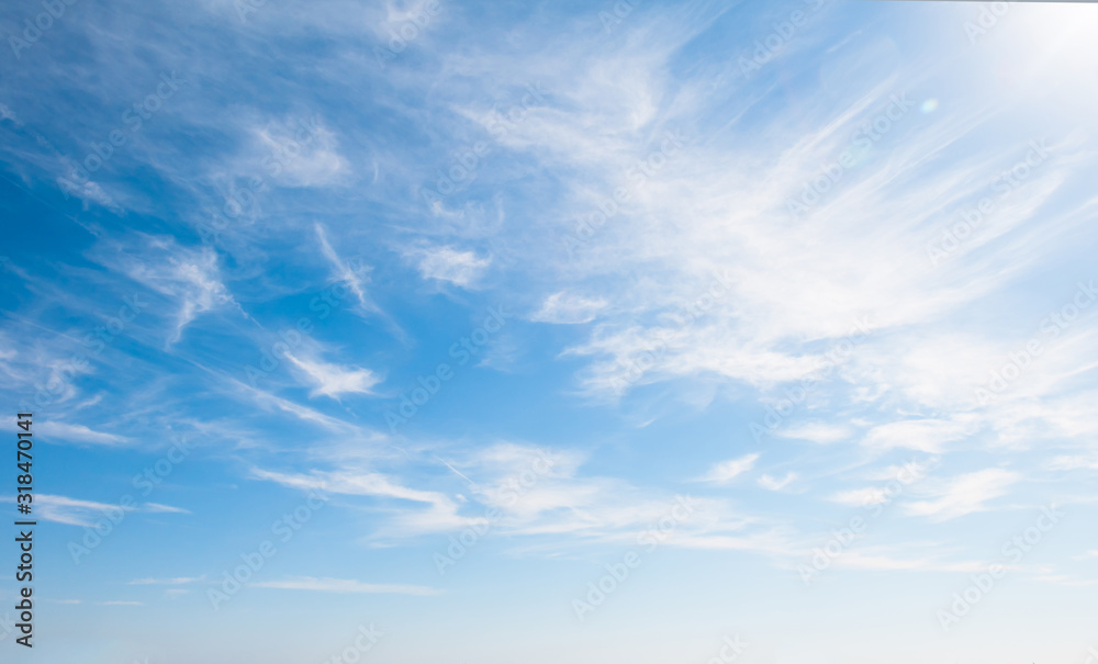 Blue sky with clouds over the horizon Stock Photo | Adobe Stock