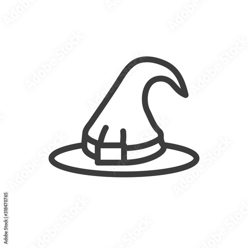 silhouette of witch hat on white background