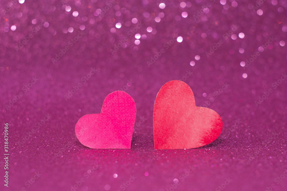 Fototapeta premium hearts on a pink background