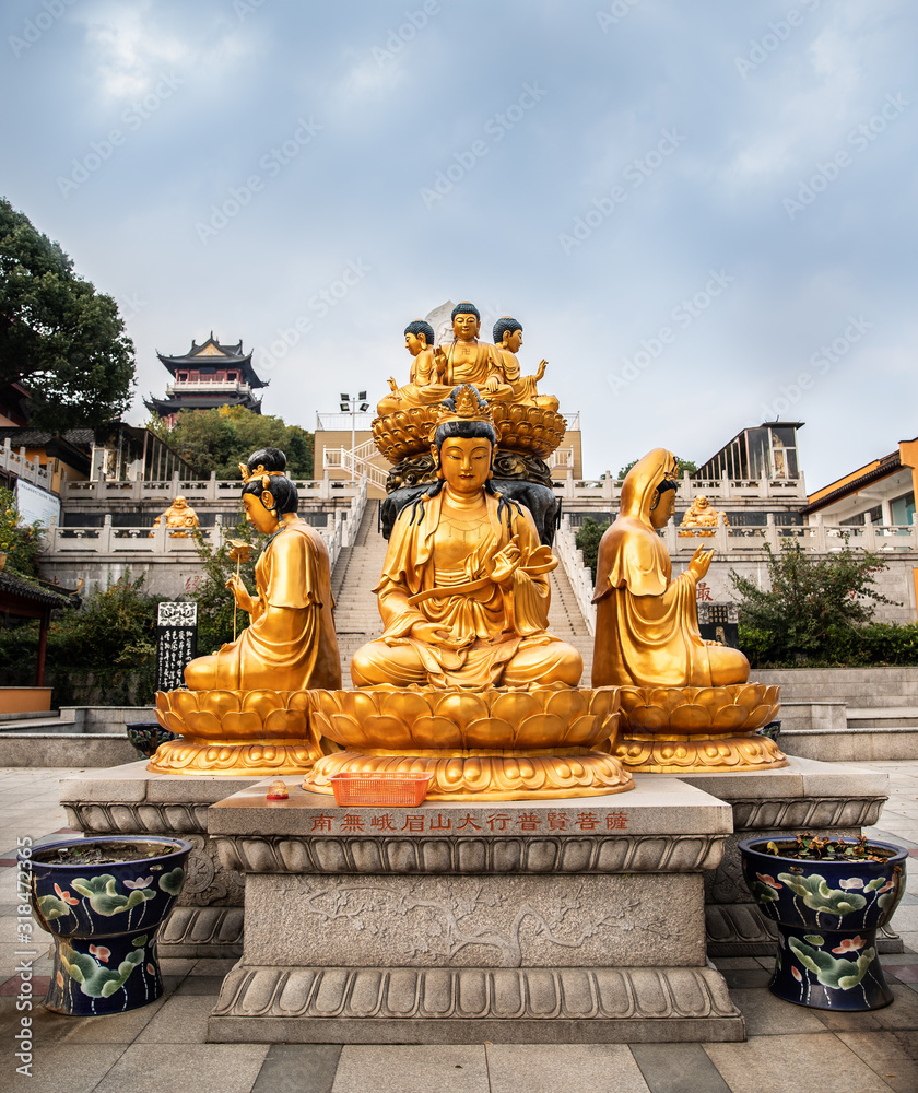 A Set of Buddhas at Temple in China