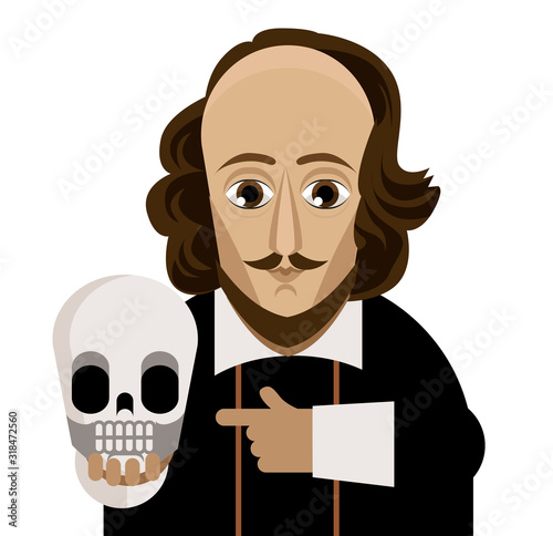 great english writer with an skull