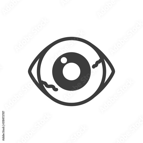 silhouette of eyes scary halloween on white background